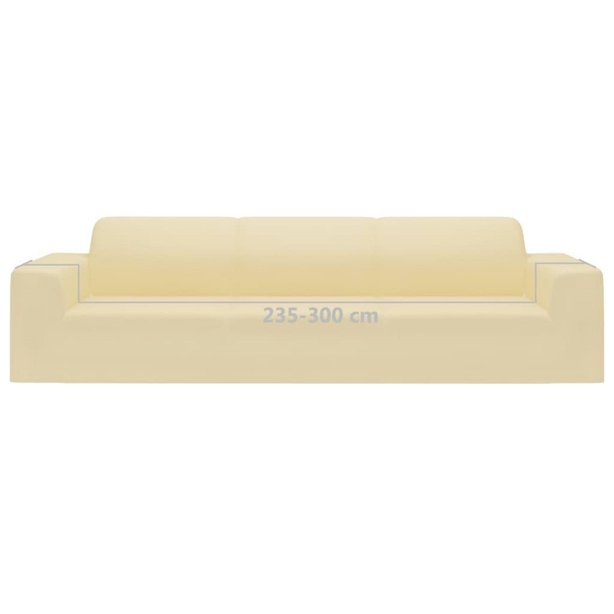 VIDAXL Housse extensible de canape 4 places Creme Jersey de polyester