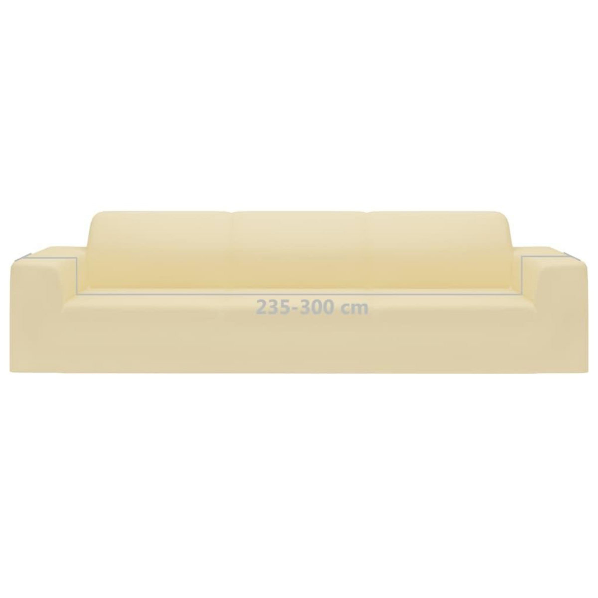 VIDAXL Housse extensible de canape 4 places Creme Jersey de polyester