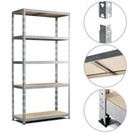 EUROSPEN Etagère de rangement modulable et polyvalente pour atelier, garage, cave... Charge Lourde max 875kg -180x90x40cm - Gris