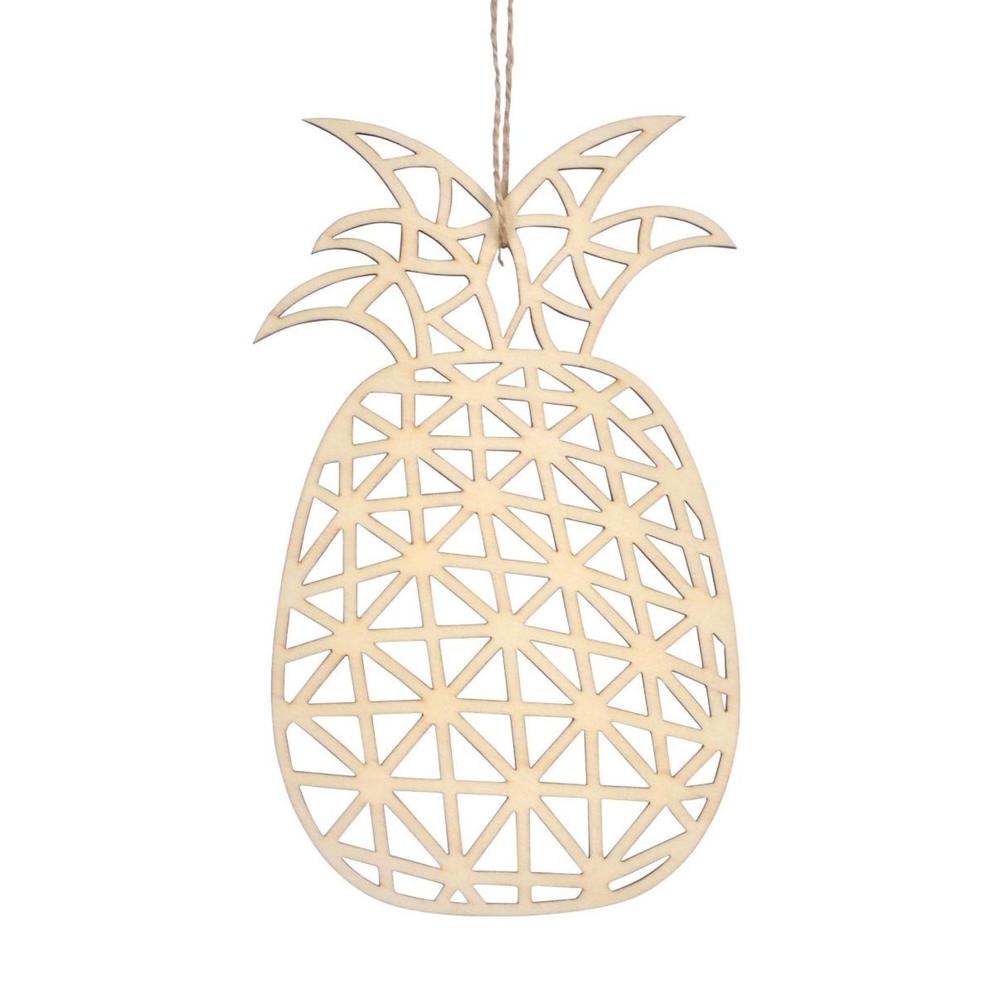 HOMEA Forme à Décorer en Bois  Ananas  18cm Naturel