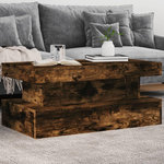 VIDAXL Table basse avec lumieres LED chene fume 90x50x40 cm