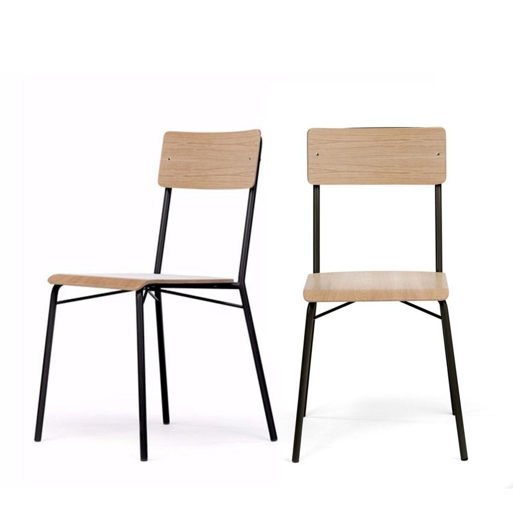 Voir la diapositive 2 : Paris Prix Lot de 2 chaises design  ashburn  82cm chêne