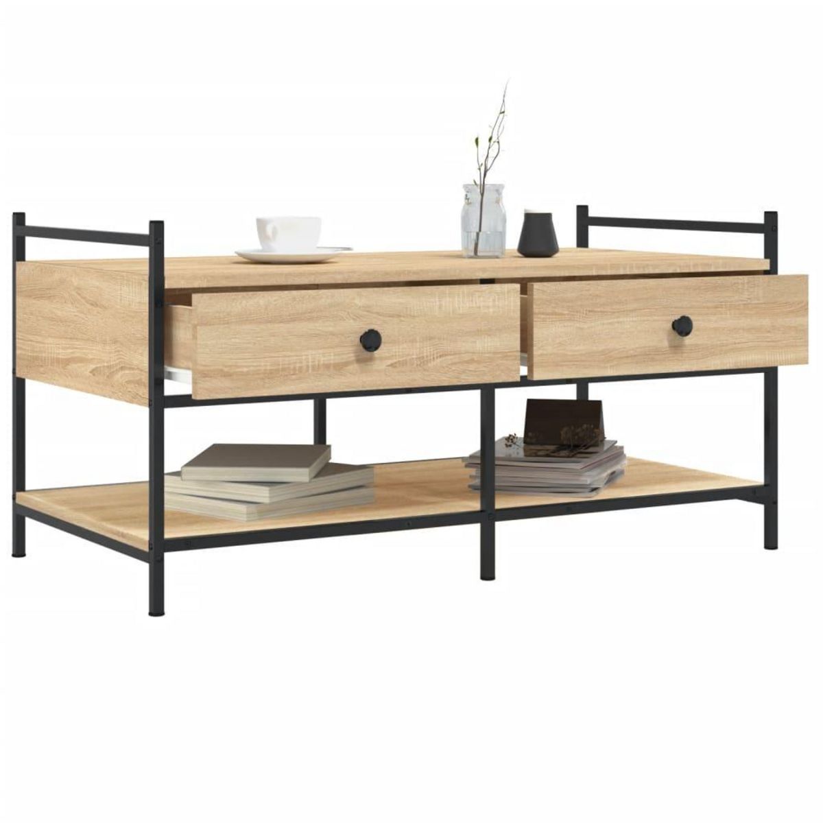 VIDAXL Table basse chene sonoma 99x50x50 cm bois d'ingenierie