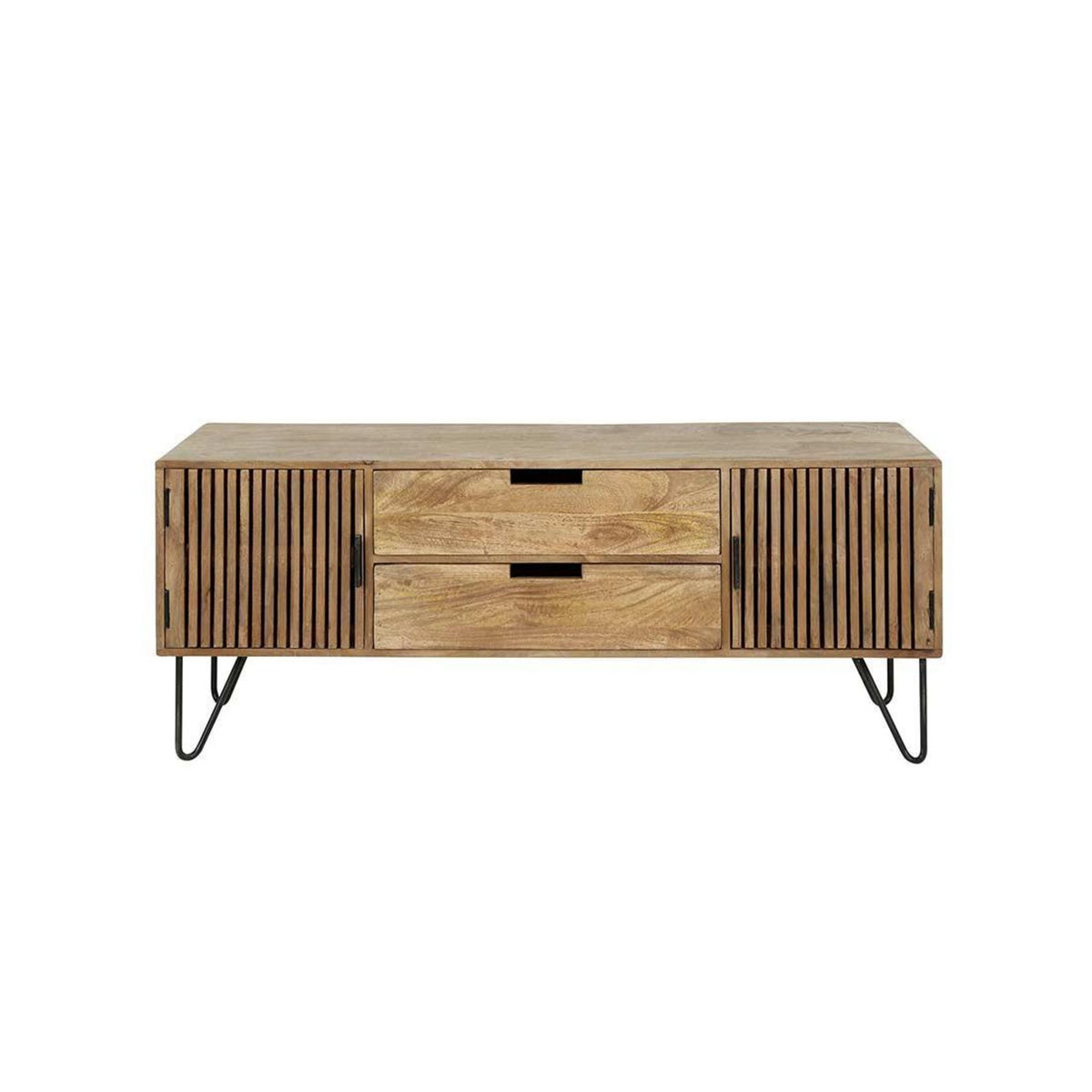 LISA DESIGN Mumbai - meuble tv - en bois massif de manguier - 135 cm