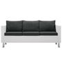 Voir la diapositive 2 : VIDAXL Canape a 3 places Similicuir Blanc et gris fonce