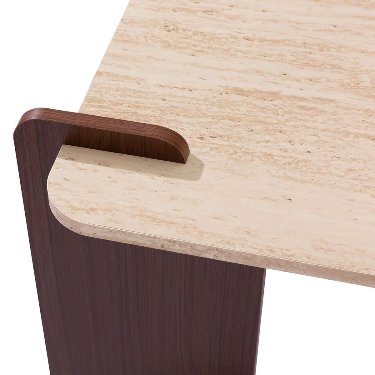 Paris Prix Table Basse Effet Travertin  Misty  120cm Beige & Marron