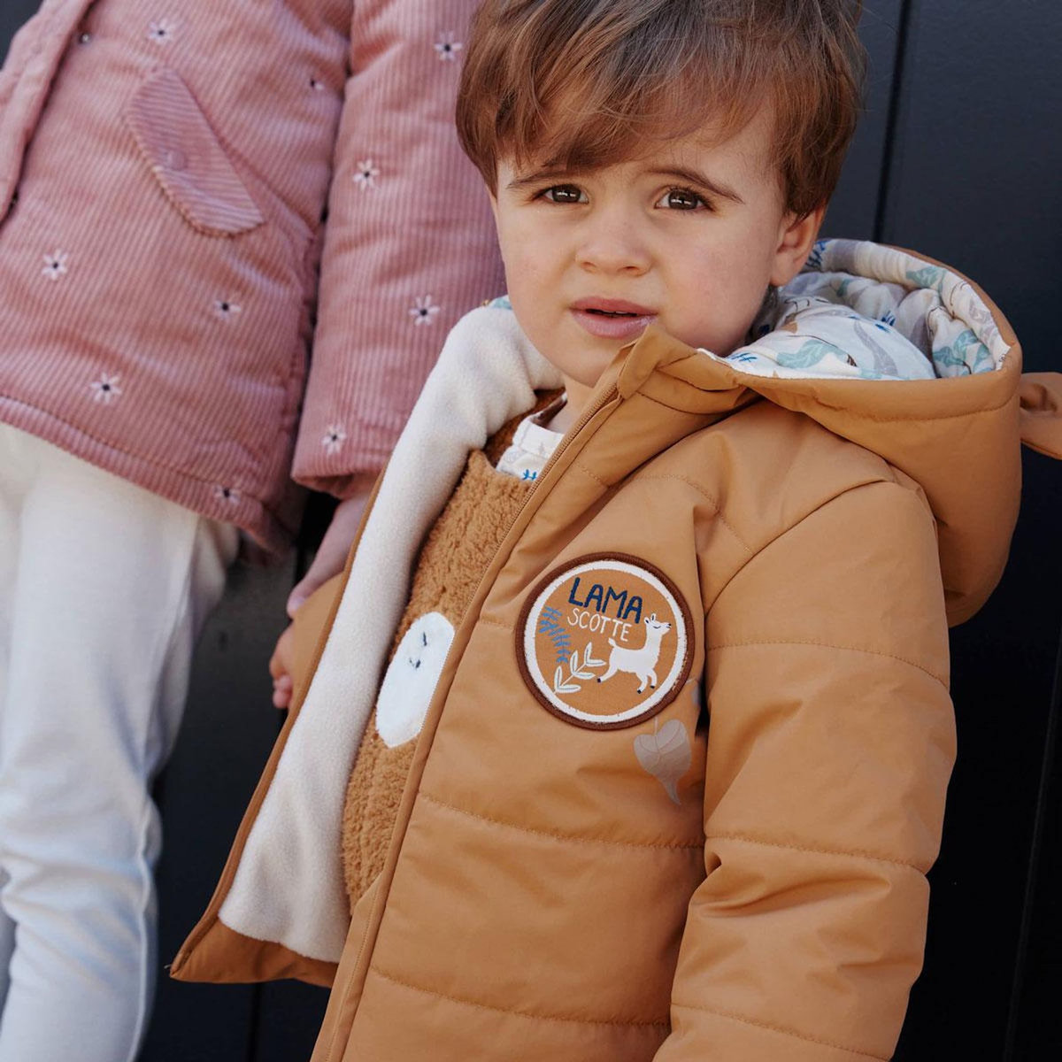 Petit Béguin Doudoune bébé intérieur polaire avec capuche Lamascotte