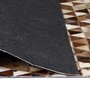 VIDAXL Tapis Cuir veritable Patchwork 80 x 150cm Triangle Marron/Blanc