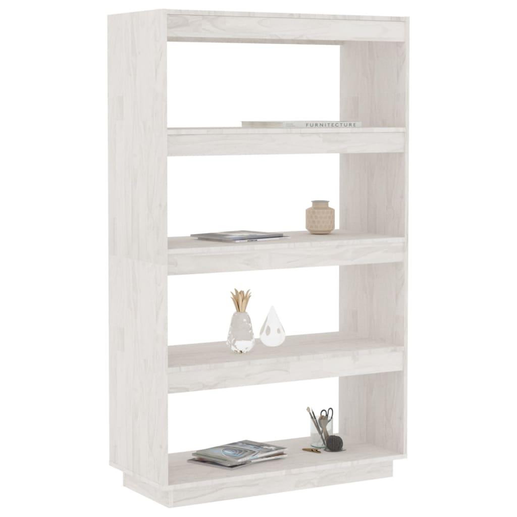 Voir la diapositive 4 : VIDAXL Bibliotheque/Separateur de piece Blanc 80x35x135 cm Pin massif