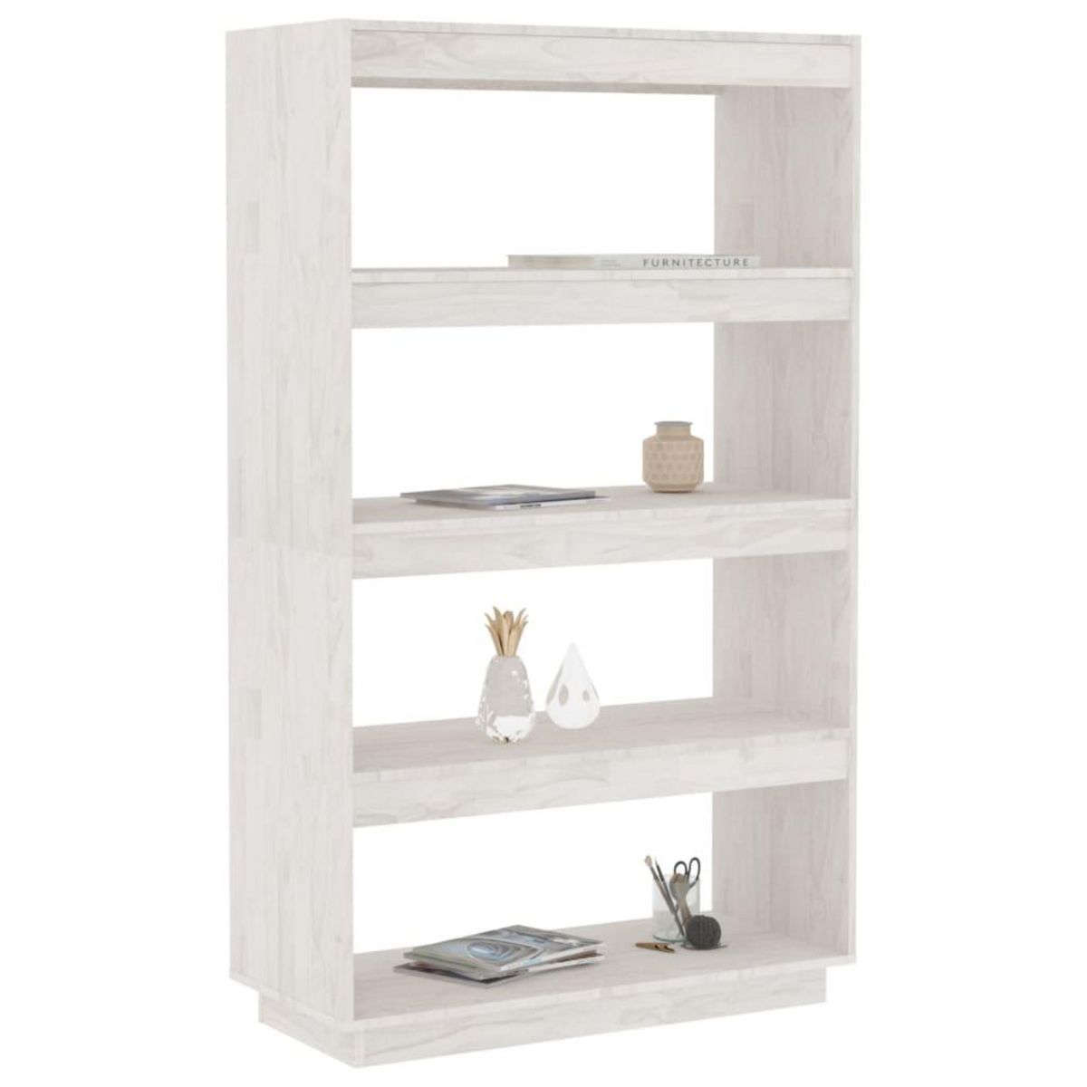 VIDAXL Bibliotheque/Separateur de piece Blanc 80x35x135 cm Pin massif