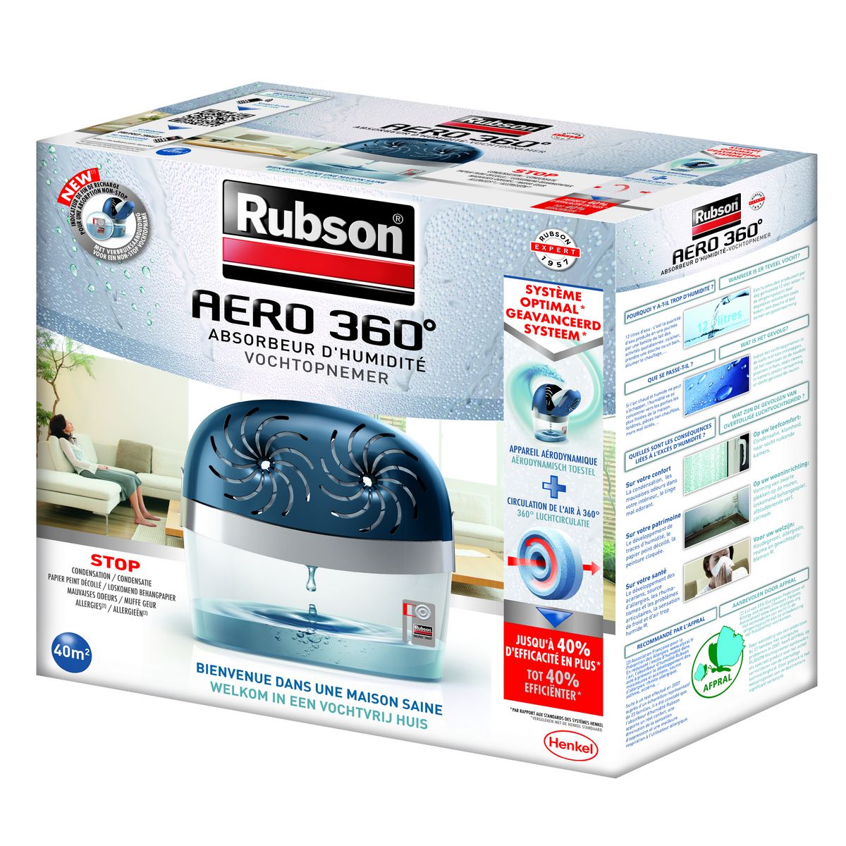 RUBSON Absorbeur d'humidité AERO 360 - 40m² 