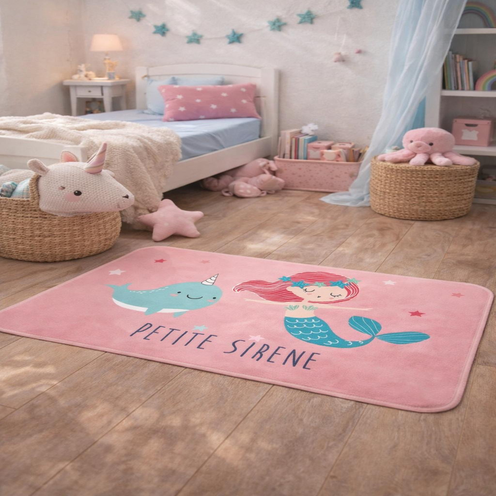Voir la diapositive 2 : Eden Tapis en velours petite sirène et narval