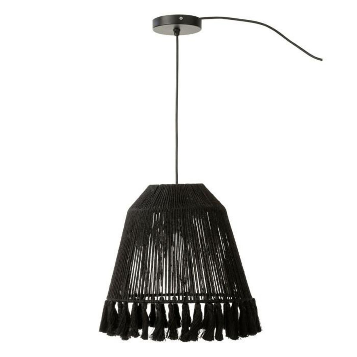 Paris Prix Lampe Suspension en Jute  Celia  33cm Noir
