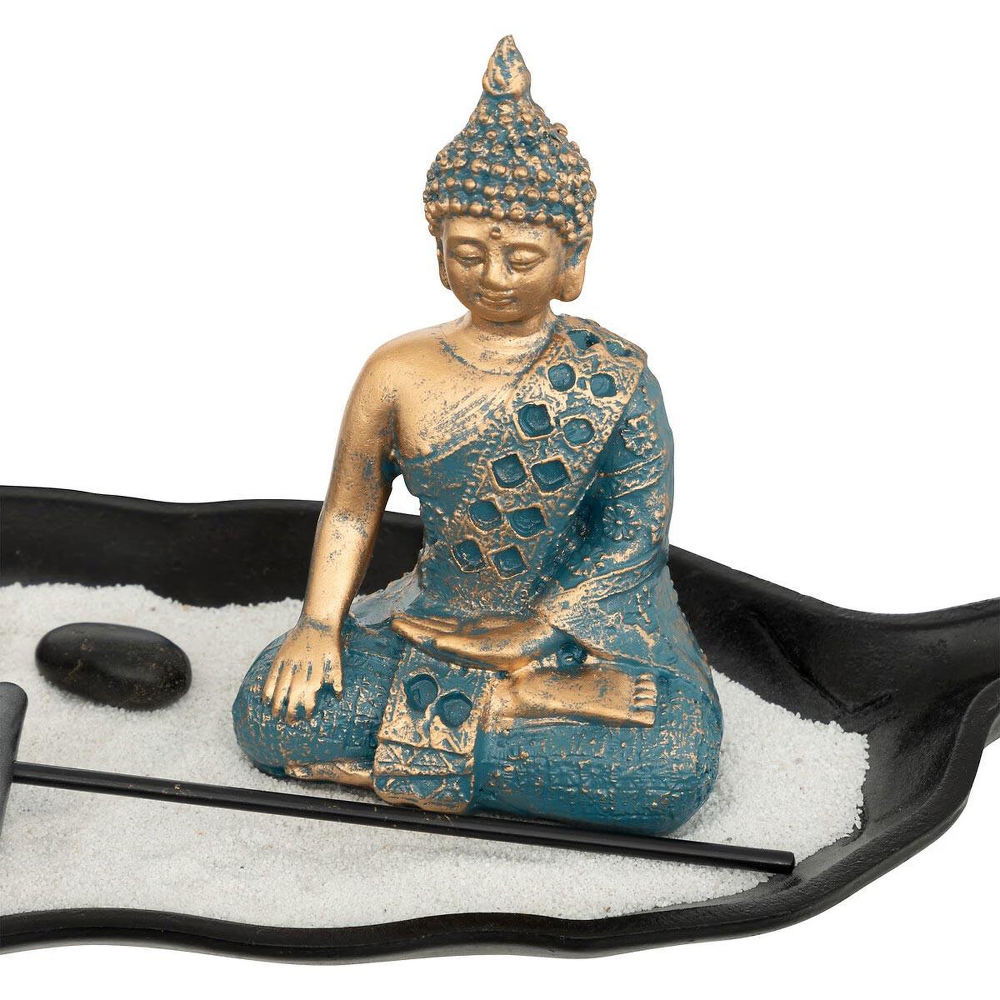 Voir la diapositive 2 : ATMOSPHERA Jardin zen déco  shamy  37cm bleu