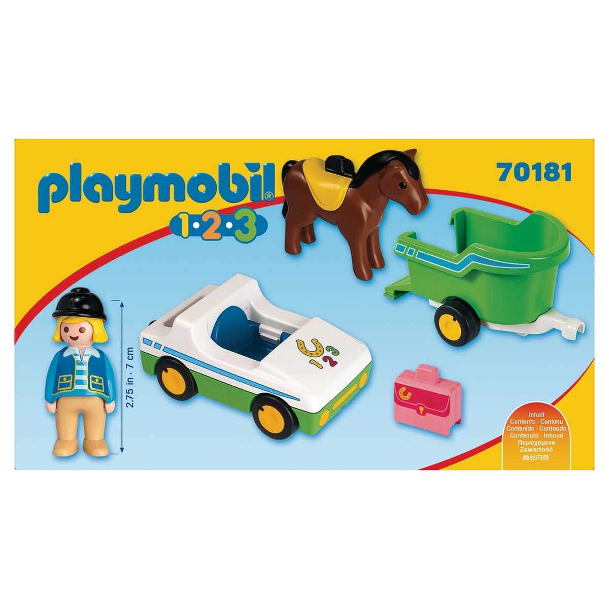 PLAYMOBIL 70181- 1.2.3 - Cavalière + voiture