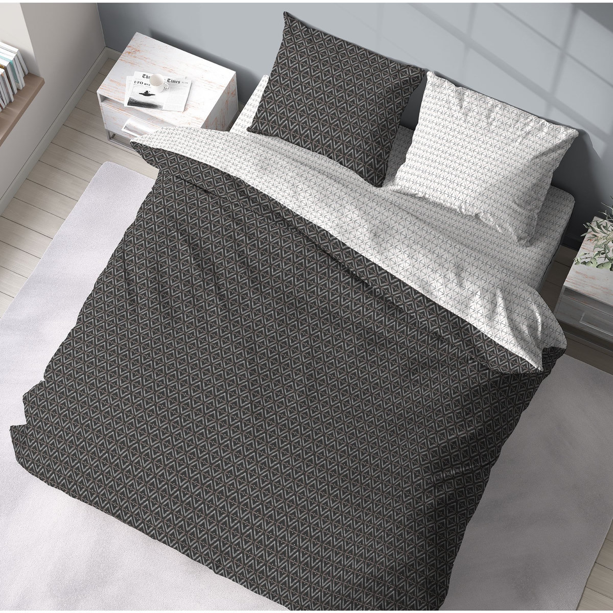 COTE DECO Parure housse de couette en coton motif ethnique LICLE