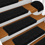 VIDAXL Tapis d'escalier 10 pcs 65x21x4 cm Noir
