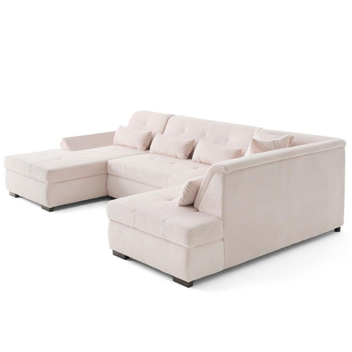 LISA DESIGN Vermont s - canapé panoramique d'angle droit 7 places en velours côtelé