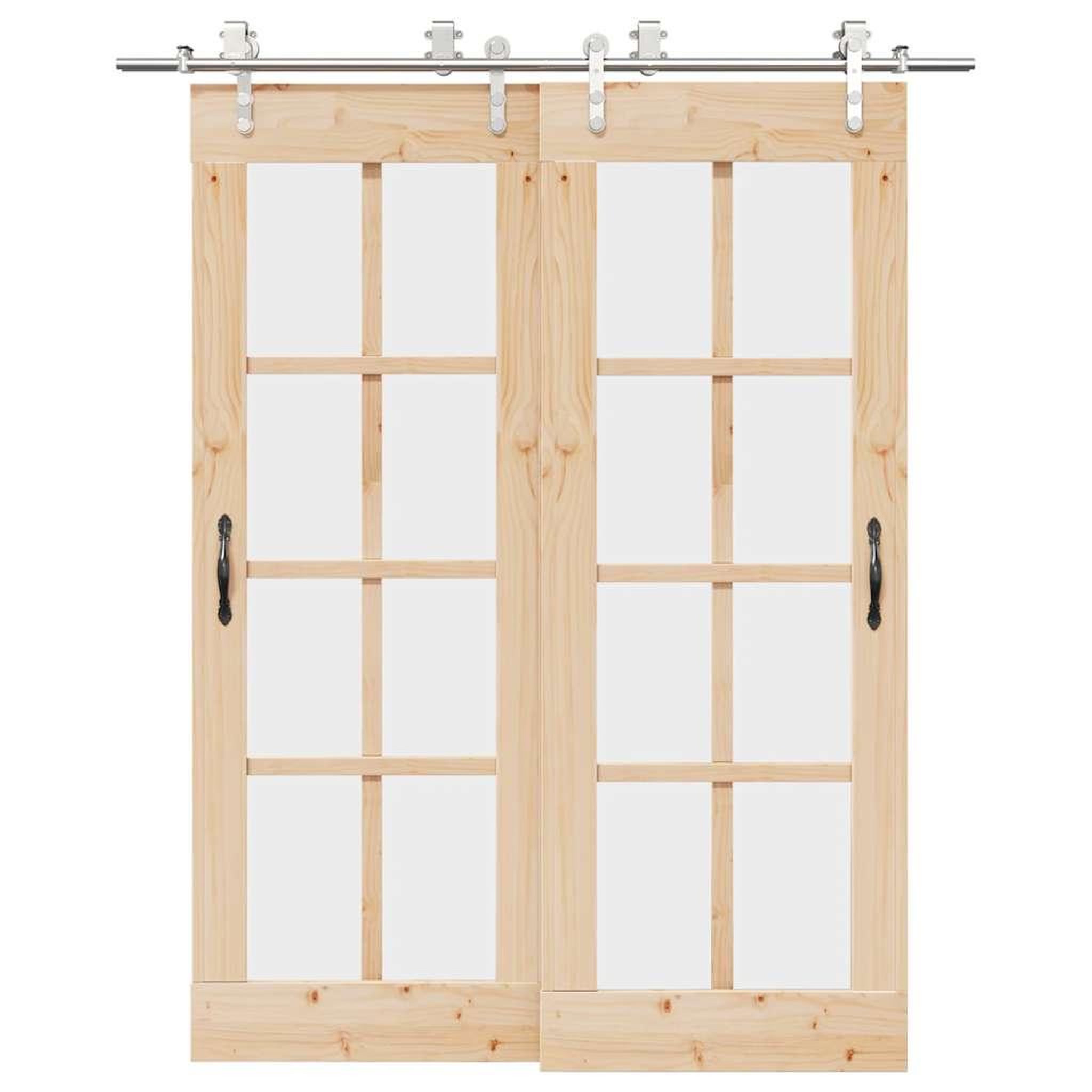 VIDAXL Kit fixation porte coulissante 183 cm Acier inoxydable Argente