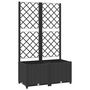 Voir la diapositive 2 : VIDAXL Jardiniere avec treillis Noir 80x40x136 cm PP