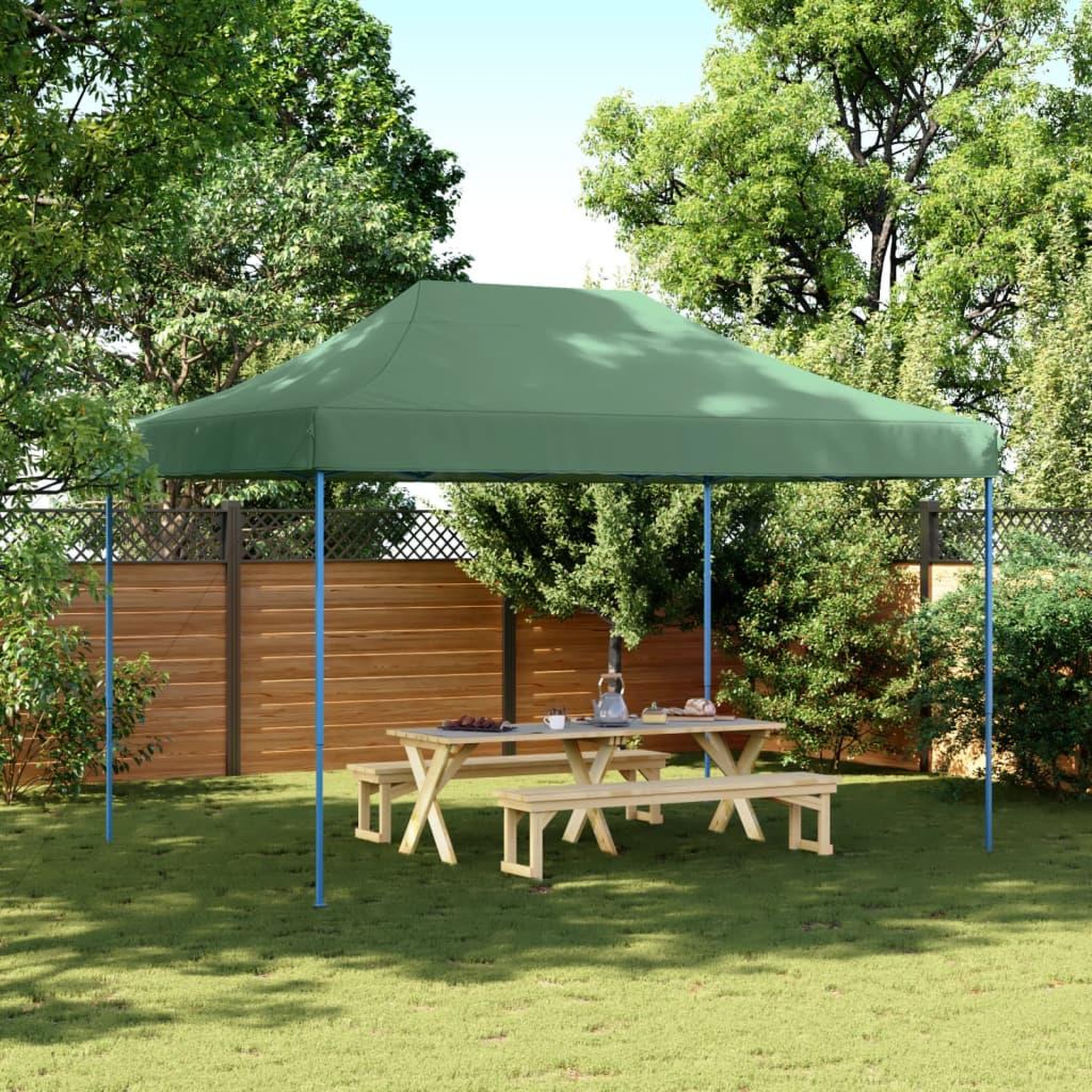 VIDAXL Tente de reception pliable escamotable vert 410x279x315 cm