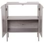 Voir la diapositive 4 : HOMCOM Meuble salle de bain - meuble sous-vasque - placard 2 portes avec étagère - dim. 60L x 30l x 70H cm - MDF imitation bois gris