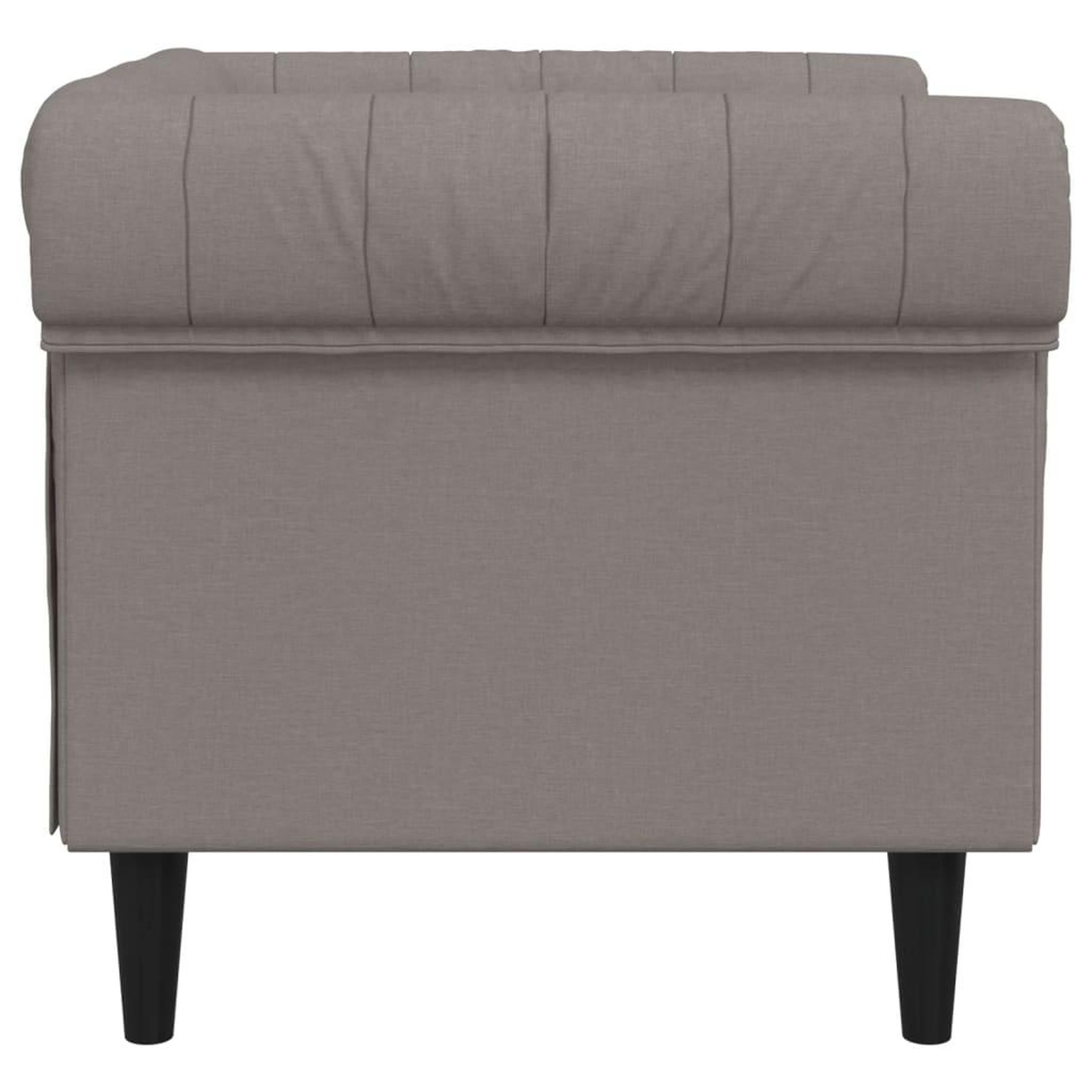 Voir la diapositive 5 : VIDAXL Fauteuil Chesterfield taupe tissu