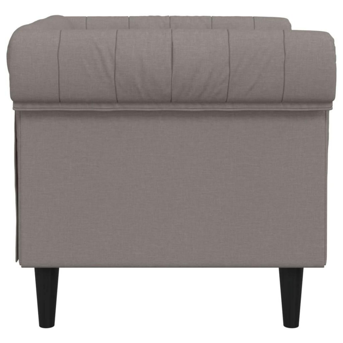 VIDAXL Fauteuil Chesterfield taupe tissu