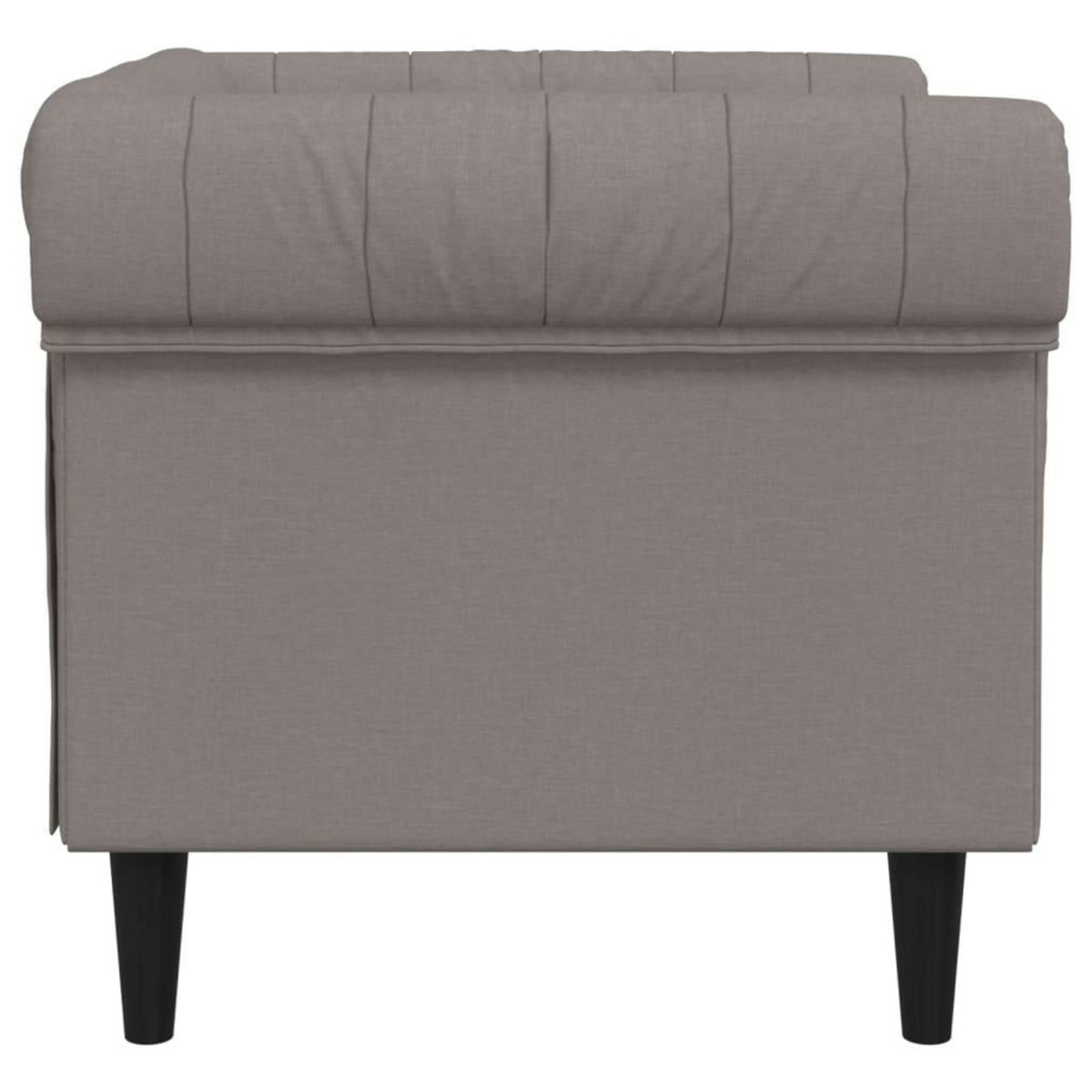 VIDAXL Fauteuil Chesterfield taupe tissu