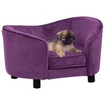 VIDAXL Canape pour chien Bordeaux 69x49x40 cm Peluche