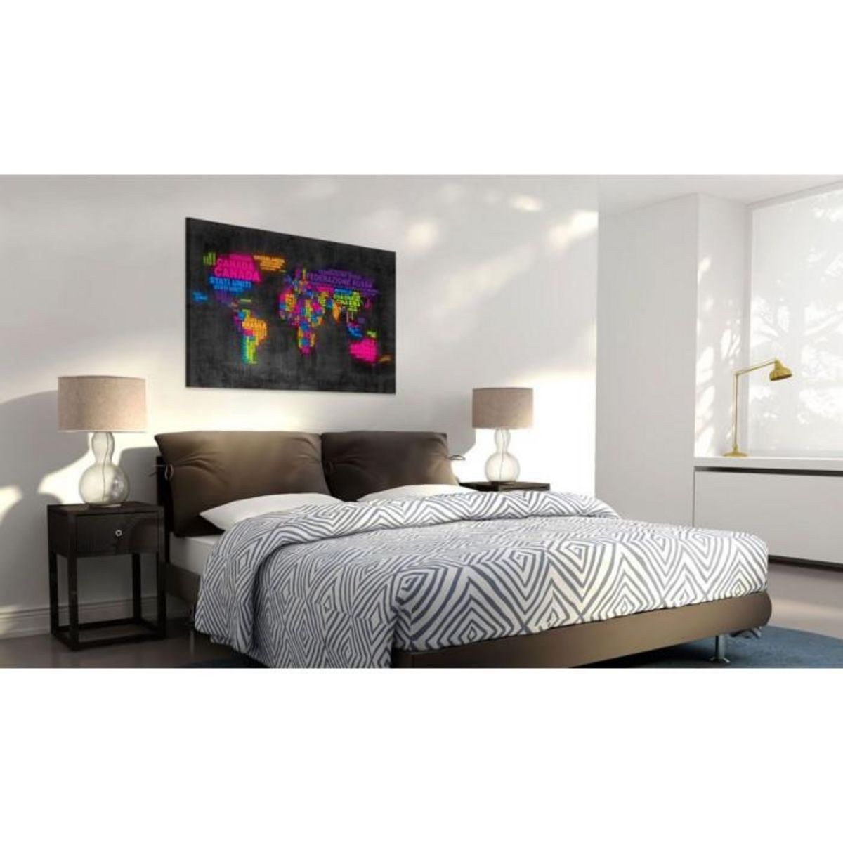 Paris Prix Tableau Imprimé  Carte du Monde en Italien II