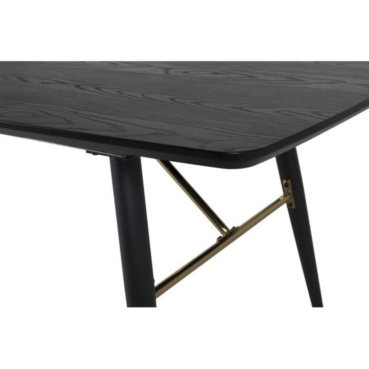 Paris Prix Table à Manger Extensible  Gold  180-220cm Noir