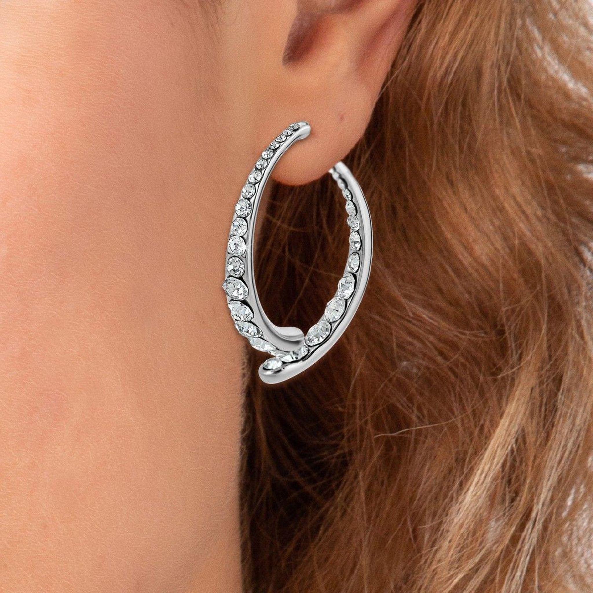 Voir la diapositive 2 : SC CRYSTAL Boucles d'oreilles SC Crystal ornées de Cristaux scintillants