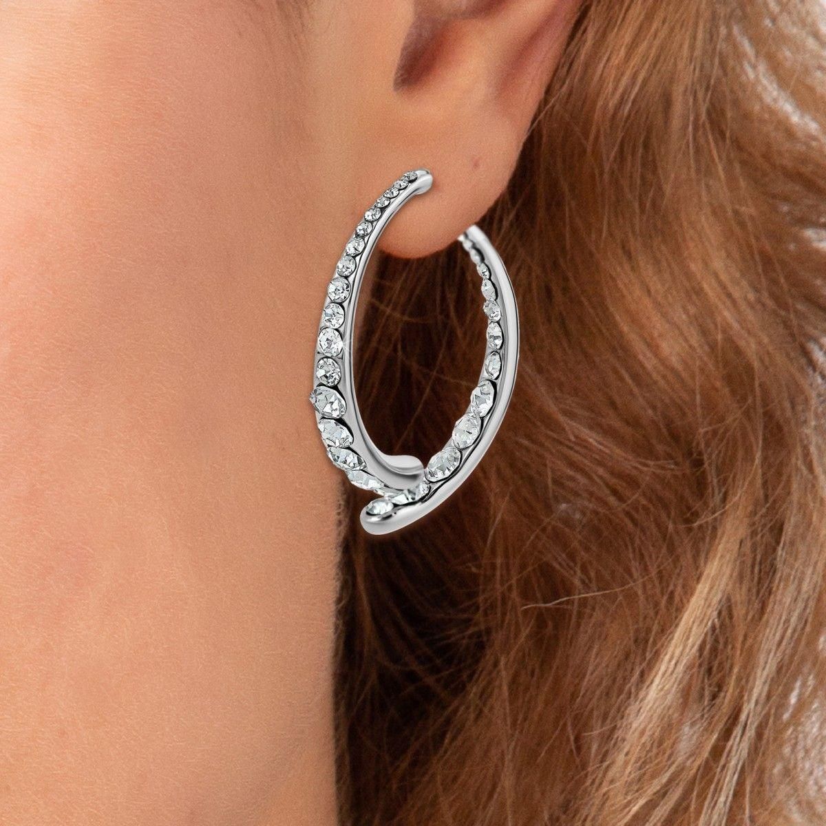 SC CRYSTAL Boucles d'oreilles SC Crystal ornées de Cristaux scintillants