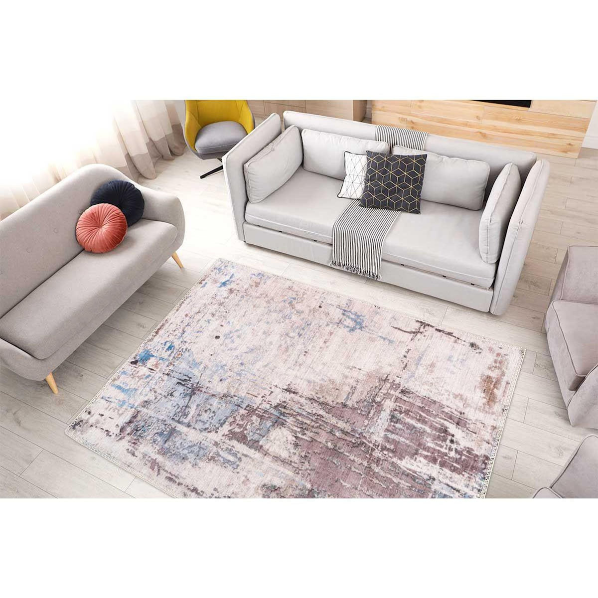 Paris Prix Tapis Tissé Imprimé Vintage  Peron  Gris & Taupe