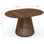 Voir la diapositive 5 : ID MARKET Table à manger extensible ronde CARMEN 4-8 personnes pied noyer en lattes et plateau noyer 110 - 150 cm