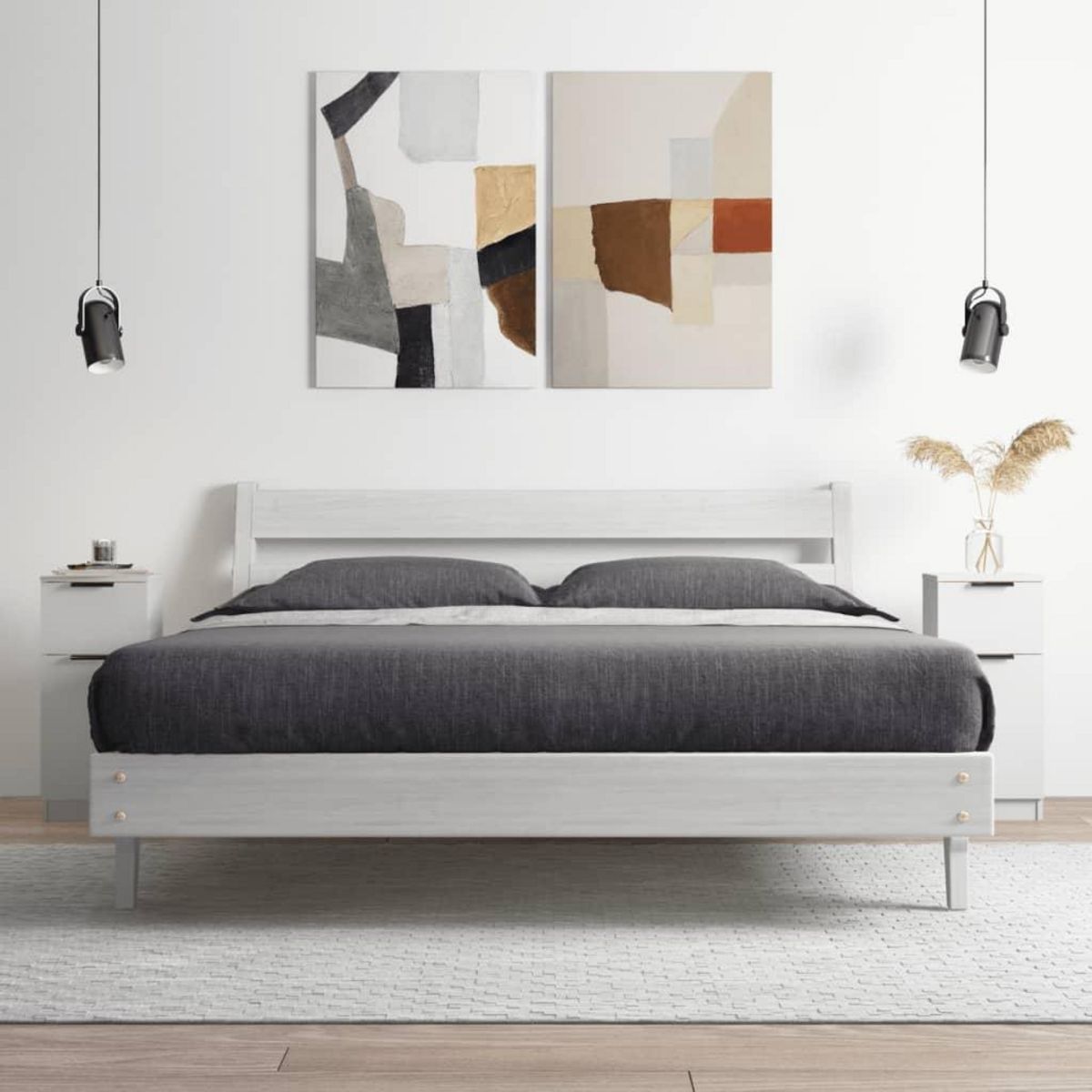 VIDAXL Buffets 2 pcs blanc 30x30x70 cm bois d'ingenierie