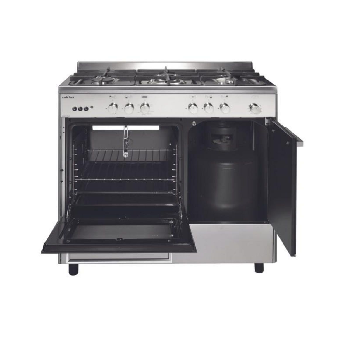 Airlux Piano de cuisson Airlux AA9PCGIX2 Butamax 90cm Gaz noir inox
