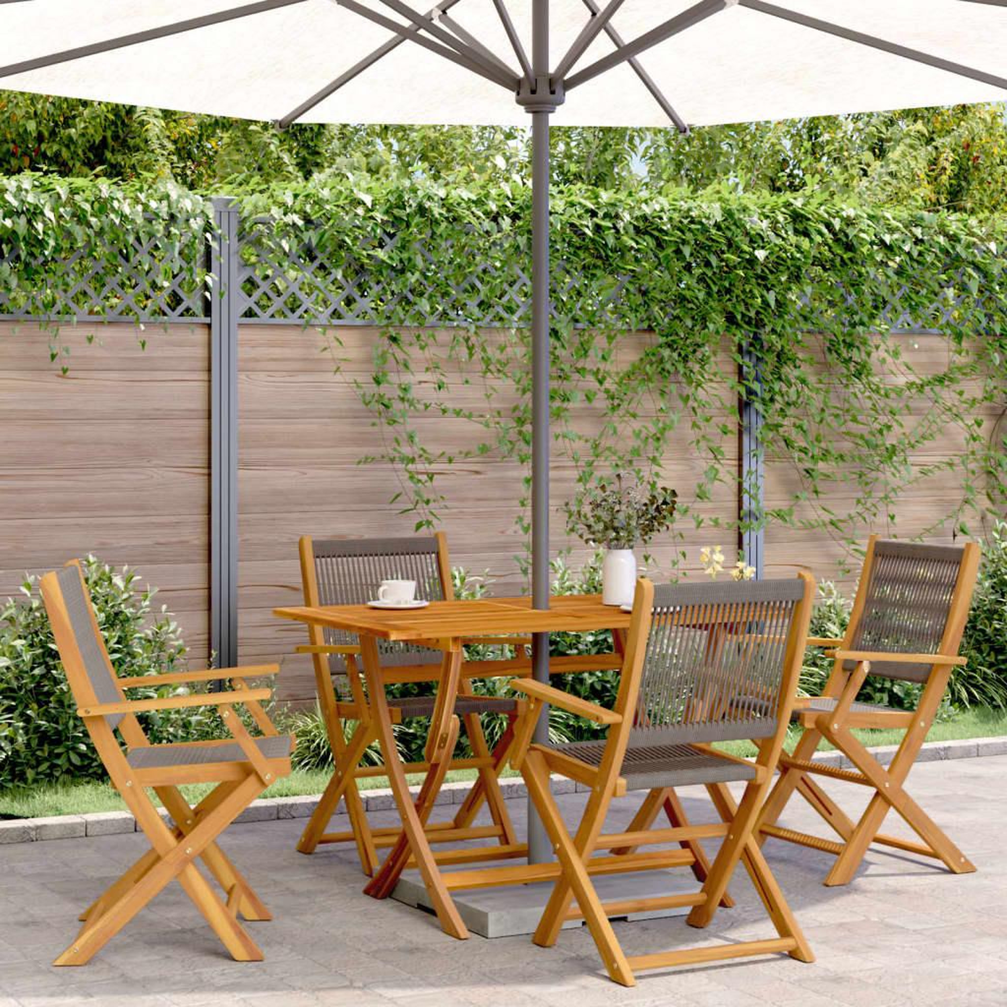 VIDAXL Chaises pliables de jardin 4 pcs gris bois d'acacia massif