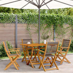 VIDAXL Chaises pliables de jardin 4 pcs gris bois d'acacia massif