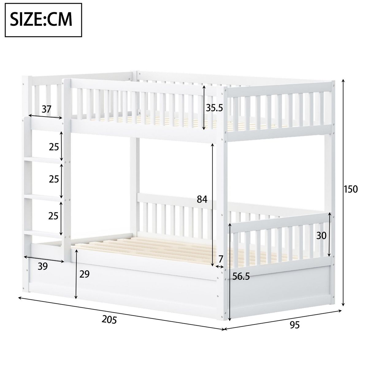 MERAX Lit superposé 90x200cm