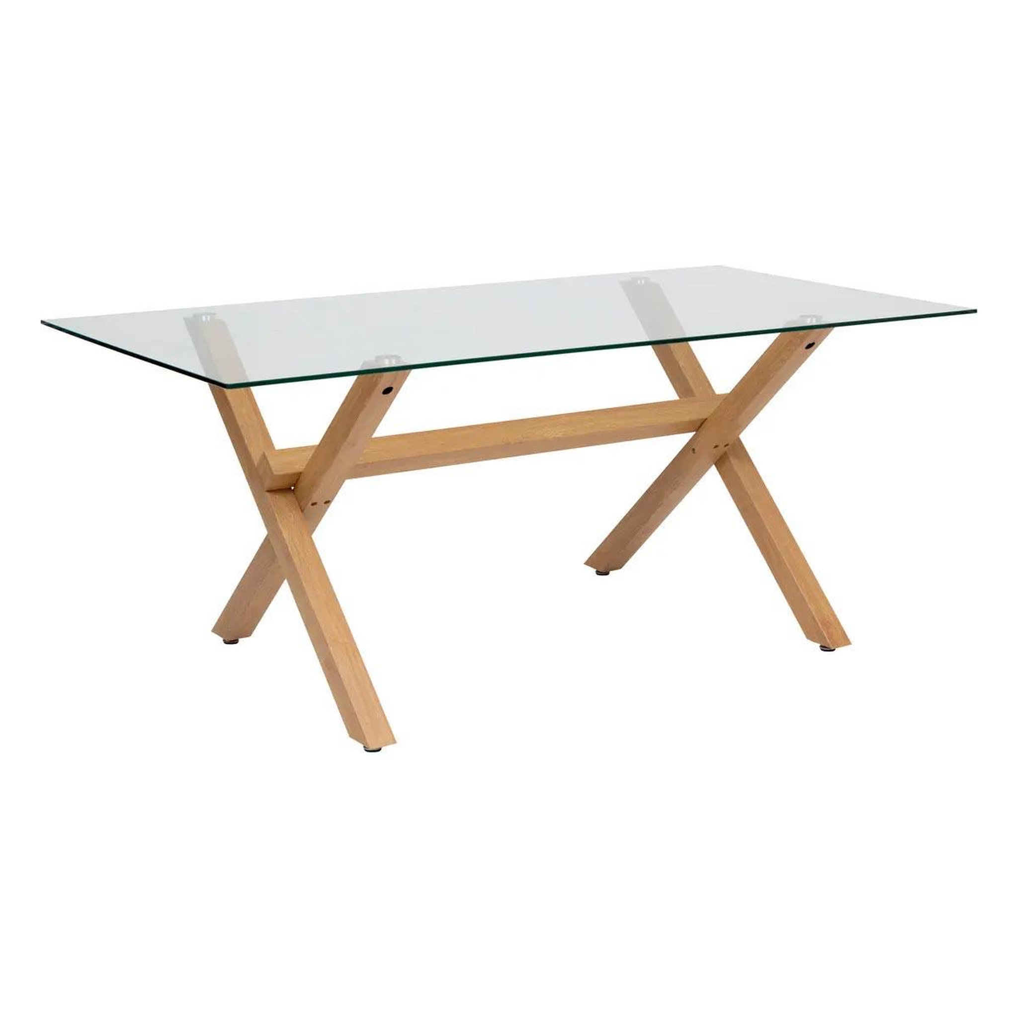 ATMOSPHERA Table à manger en verre  jorel  180cm transparent & naturel