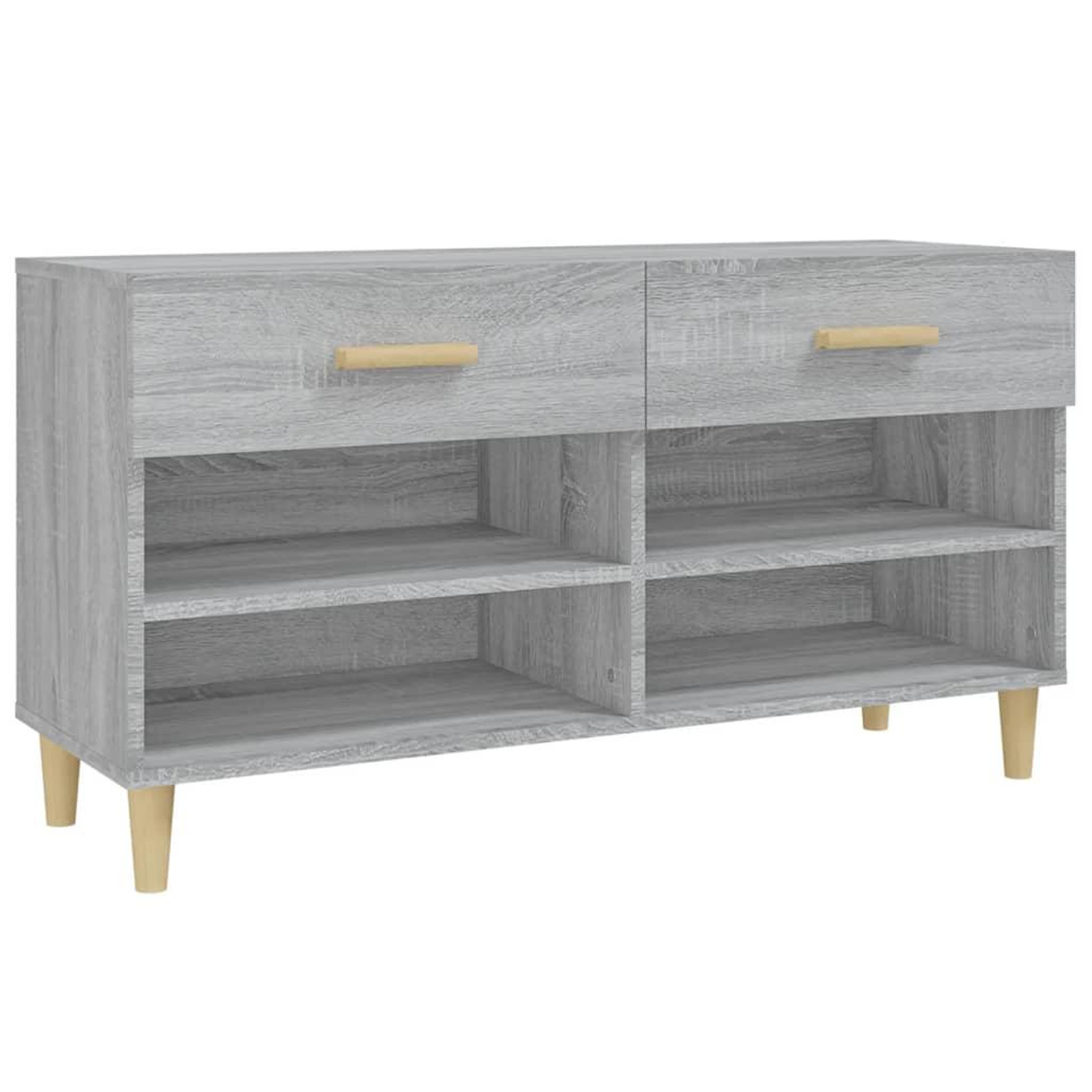 VIDAXL Meuble a chaussures sonoma gris 102x35x55 cm bois d'ingenierie