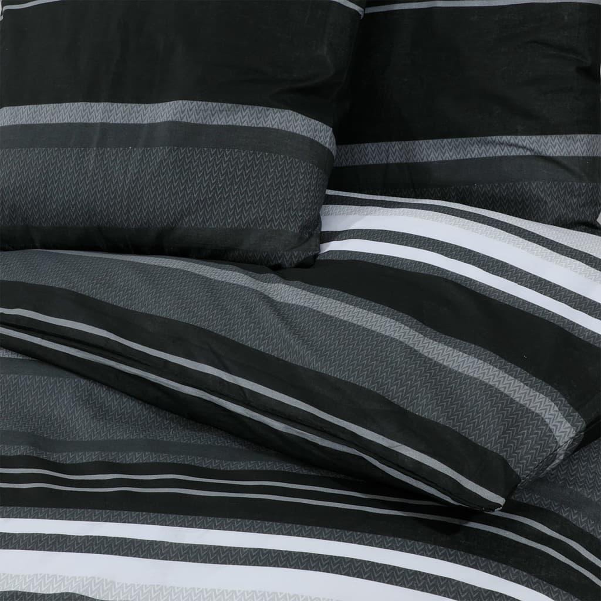 Voir la diapositive 5 : VIDAXL Ensemble de housse de couette noir et blanc 200x200 cm Coton