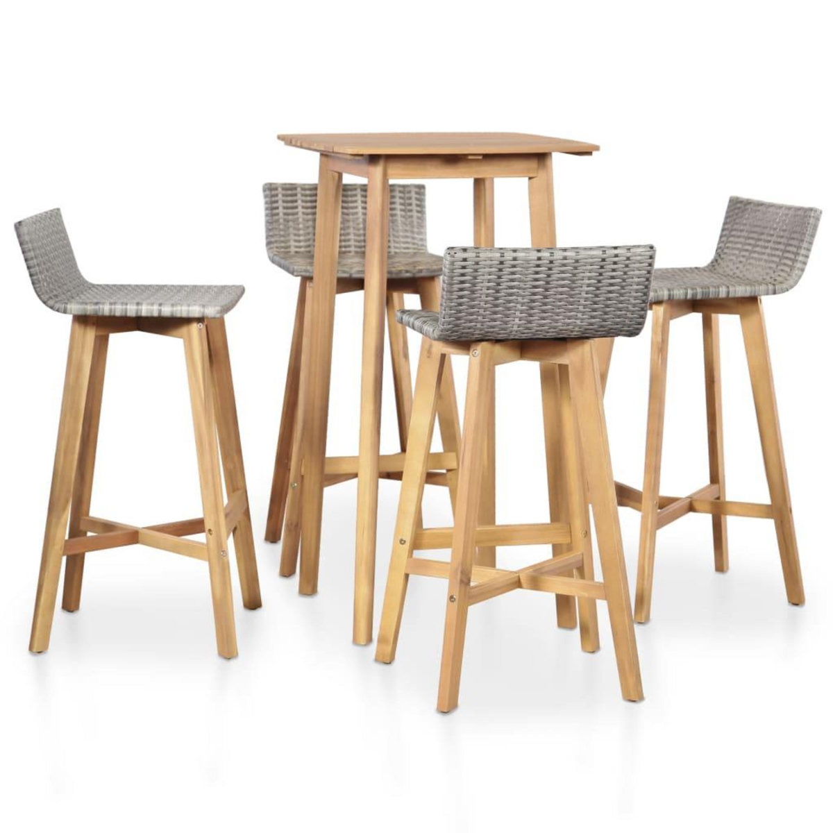 VIDAXL Ensemble a manger d'exterieur 5 pcs Bois d'acacia solide