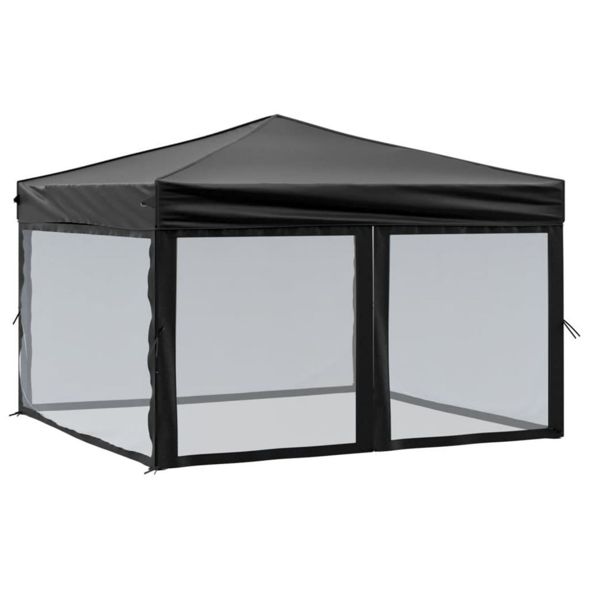 VIDAXL Tente de reception pliable avec parois Noir 3x3 m