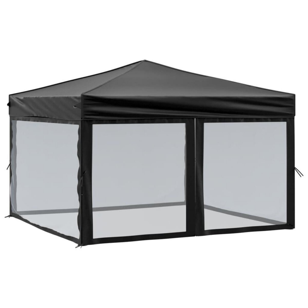 VIDAXL Tente de reception pliable avec parois Noir 3x3 m