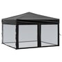 Voir la diapositive 2 : VIDAXL Tente de reception pliable avec parois Noir 3x3 m