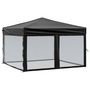 Voir la diapositive 2 : VIDAXL Tente de reception pliable avec parois Noir 3x3 m
