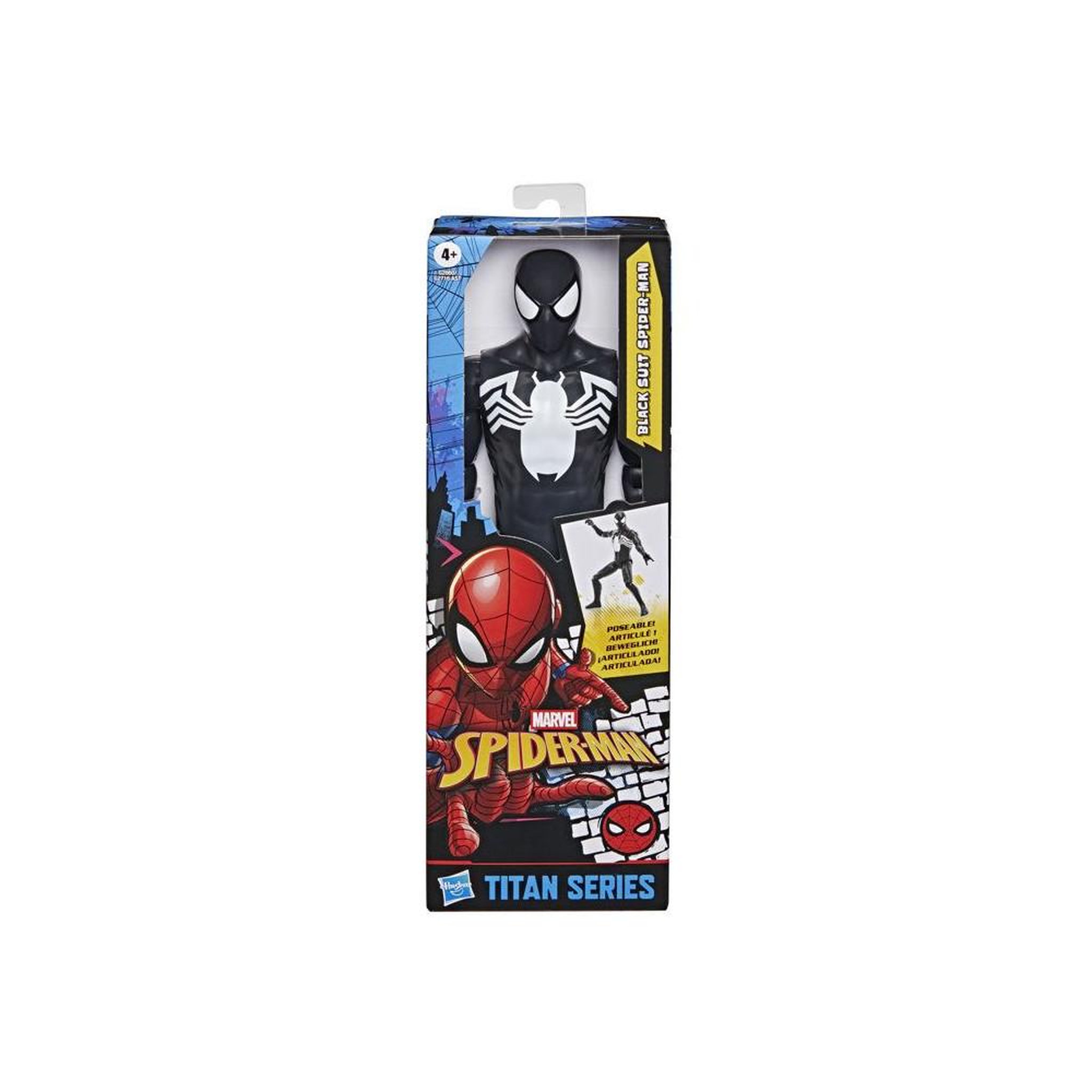Voir la diapositive 5 : HASBRO Figurine Spider-Man en costume noir 30 cm deluxe, Titan Series, jouets de super-héros pour enfants, Marvel Spider-Man, des 4